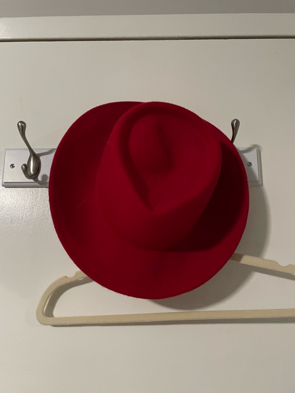 Classic Red Felt Fedora Hat
